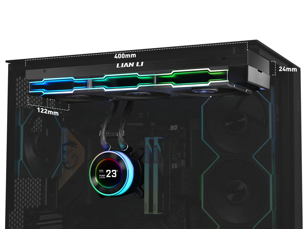 Komplet za tekočinsko hlajenje AIO Liquid Cooler Lian Li HydroShift II LCD-C 360TL, črn