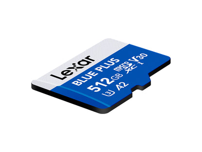 Spominska kartica Lexar BLUE PLUS, Micro SDXC, 512GB, 170MB/s, U3, V30, A2, UHS-I, z adapterjem