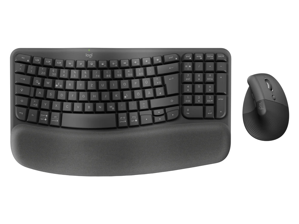 Tipkovnica in miška Logitech Wave Keys and Lift COMBO, Wireless, grafitna, SLO g.
