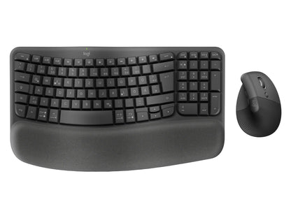 Tipkovnica in miška Logitech Wave Keys and Lift COMBO, Wireless, grafitna, SLO g.