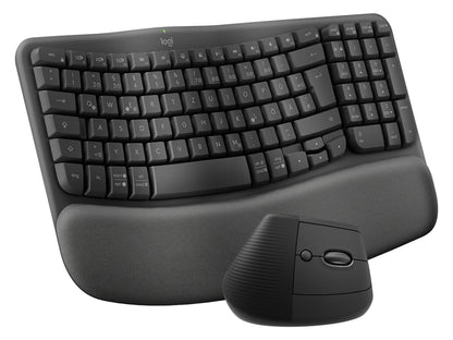 Tipkovnica in miška Logitech Wave Keys and Lift COMBO, Wireless, grafitna, SLO g.