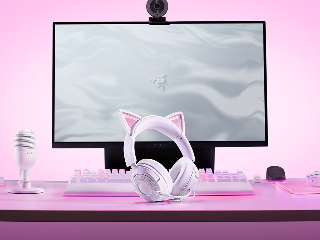 Slušalke Razer Kraken Kitty V3 X, bele, 3.5 mm
