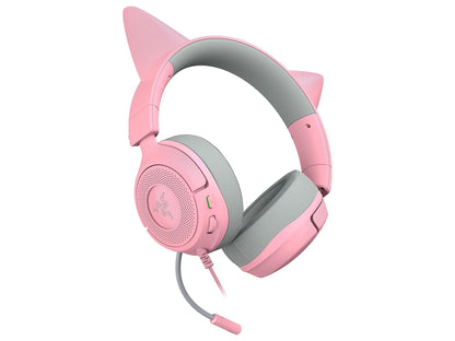 Slušalke Razer Kraken Kitty V3 X Quartz, roza, 3.5 mm