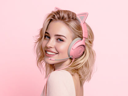 Slušalke Razer Kraken Kitty V3 X Quartz, roza, 3.5 mm