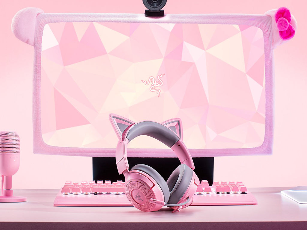 Slušalke Razer Kraken Kitty V3 X Quartz, roza, 3.5 mm