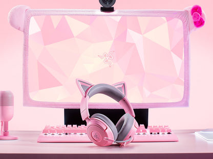 Slušalke Razer Kraken Kitty V3 X Quartz, roza, 3.5 mm