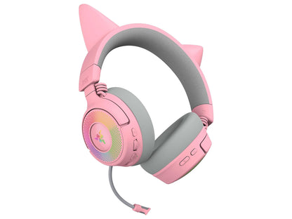 Slušalke Razer Kraken Kitty V3 Pro Quartz, roza