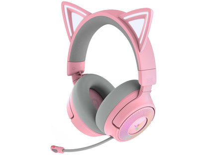 Slušalke Razer Kraken Kitty V3 Pro Quartz, roza