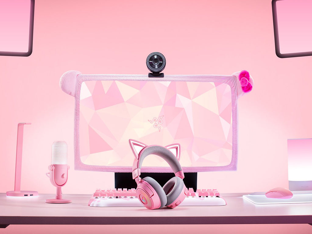 Slušalke Razer Kraken Kitty V3 Pro Quartz, roza