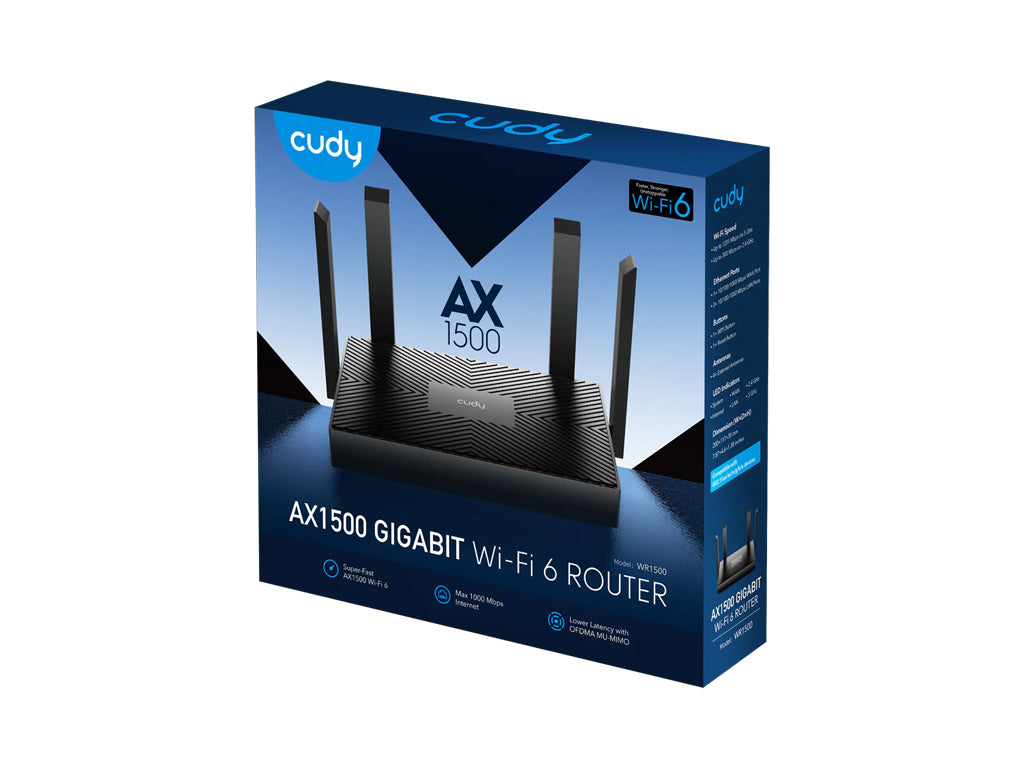 Brezžični usmerjevalnik Router CUDY WR1500, AX1500 Gigabit Wi-Fi 6, Mesh