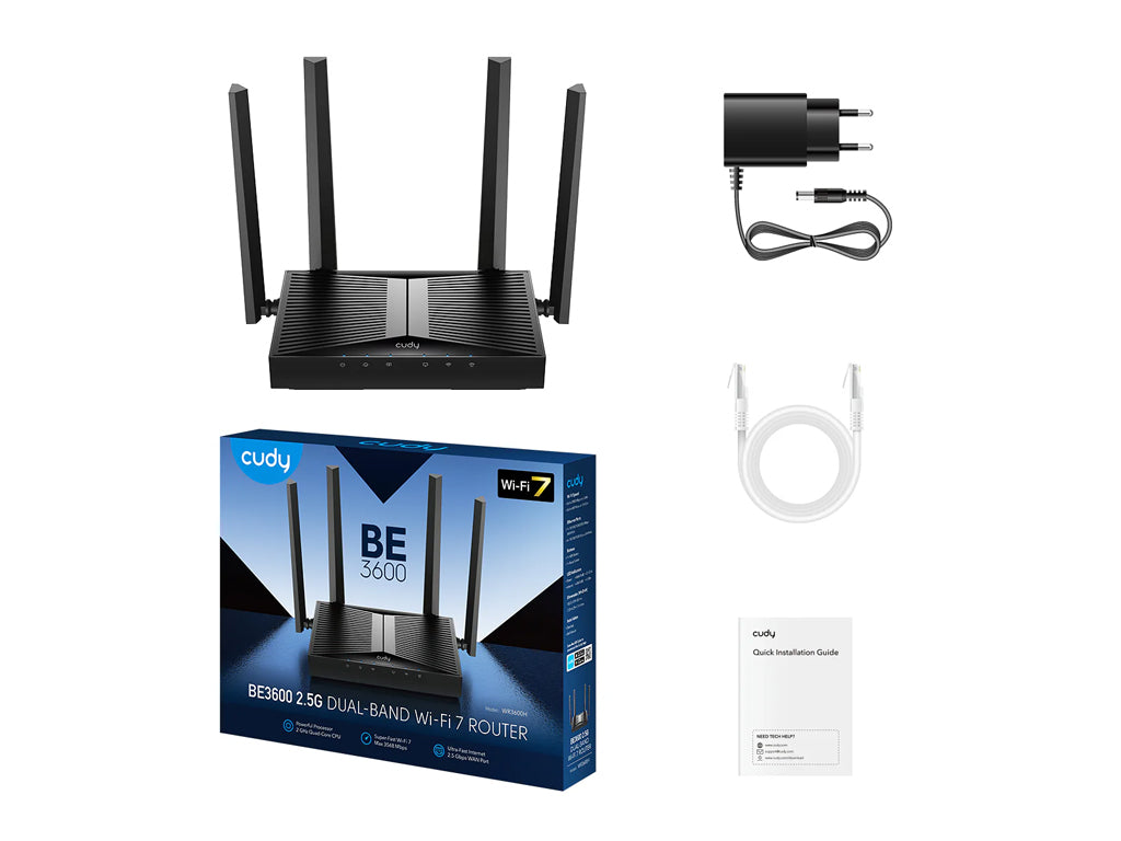 Brezžični usmerjevalnik Router CUDY WR3600H, BE3600 2.5G, Wi-Fi 7