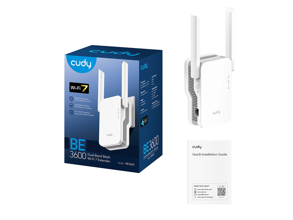 Ojačevalec Wi-Fi Repeater CUDY RE3600, BE3600 WiFi 7 Mesh