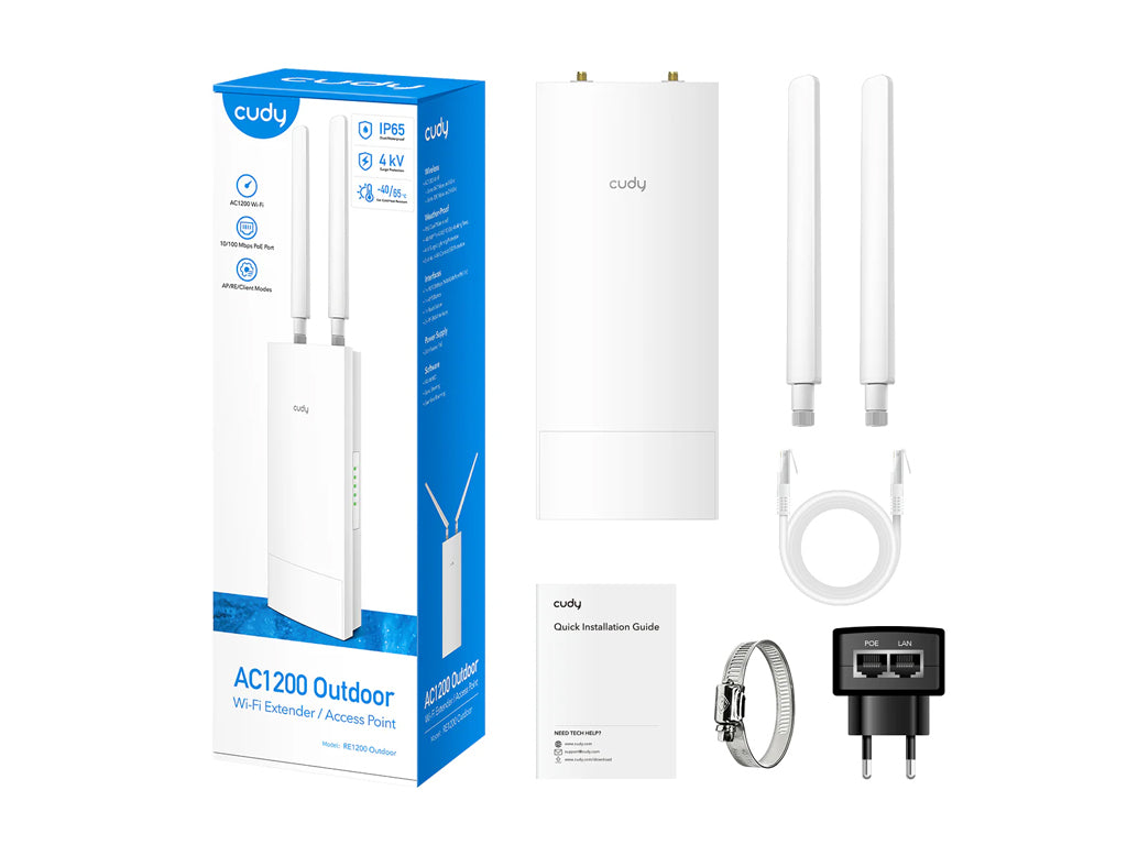 Ojačevalec Wi-Fi Repeater CUDY RE1200 Outdoor, AC1200 Wi-Fi 5, Mesh