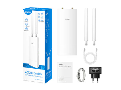 Ojačevalec Wi-Fi Repeater CUDY RE1200 Outdoor, AC1200 Wi-Fi 5, Mesh
