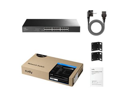 Switch CUDY GS1024E, Easy Smart, 24-Port, Gigabit, Rackmount, Light Managed