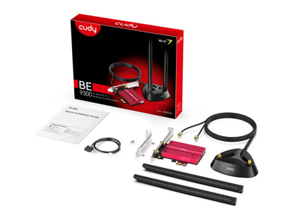 PCI-E brezžični adapter CUDY WE9300S, BE9300 Tri-Band Wi-Fi 7, Bluetooth 5.4, Intel BE200