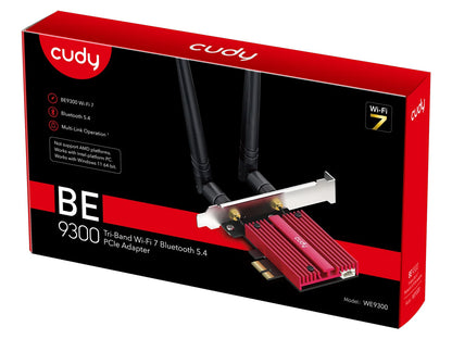 PCI-E brezžični adapter CUDY WE9300, BE9300 Tri-Band Wi-Fi 7, Bluetooth 5.4, Intel BE200