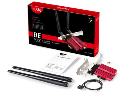 PCI-E brezžični adapter CUDY WE9300, BE9300 Tri-Band Wi-Fi 7, Bluetooth 5.4, Intel BE200