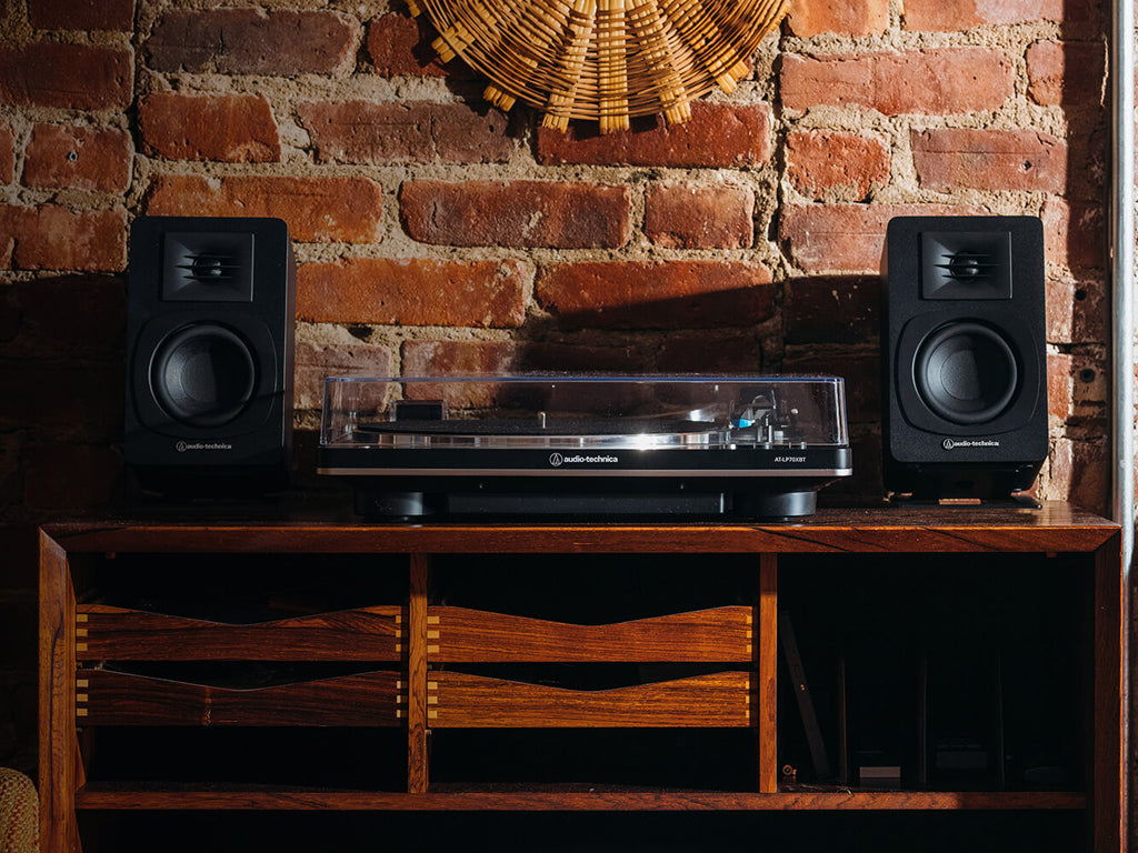 Zvočniki Audio-Technica AT-SP3X, Bookshelf, RCA, Bluetooth 5.3, črni