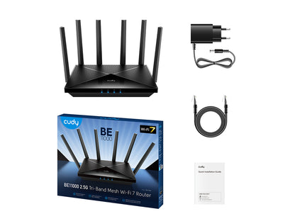 Brezžični usmerjevalnik Router CUDY BE11000,WR11000, 2.5G, Tri-Band, Wi-Fi 7, Mesh