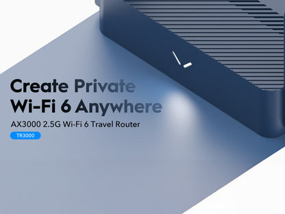 Brezžični usmerjevalnik Router CUDY TR3000, AX3000, 2.5G, Wi-Fi 6, Mini, VPN, Mesh, USB-C