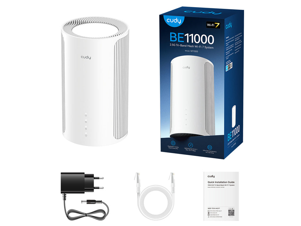 Mesh sistem CUDY M11000, BE11000, Full 2.5G, Tri-Band Wi-Fi 7