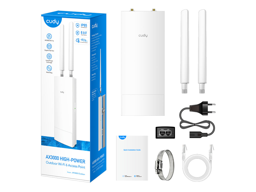 Dostopna točka / Ojačevalnik CUDY AP3000 Outdoor, AX3000, Gigabit, PoE, WiFi 6, Mesh, IP65
