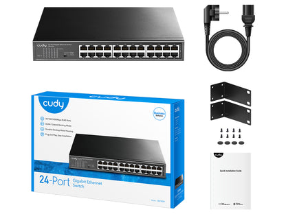 Switch CUDY GS1024, 24-Port, Gigabit, Unmanaged