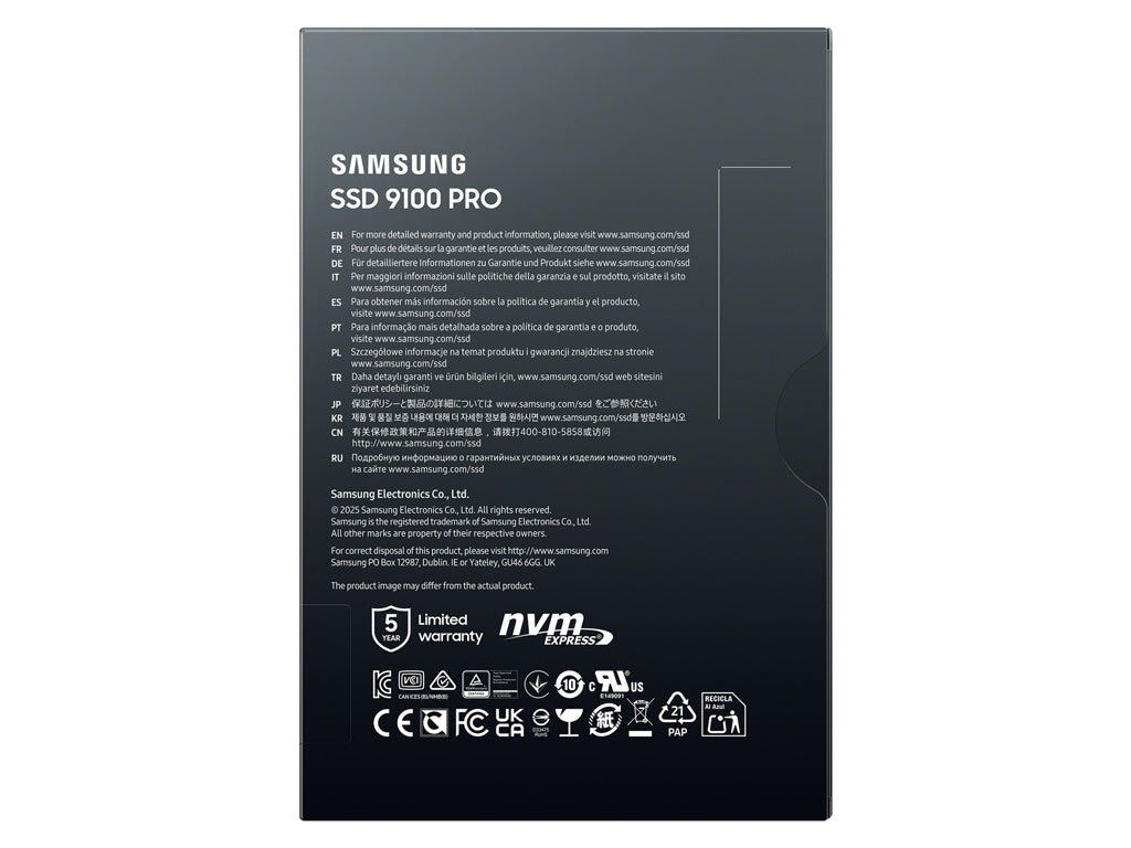 SSD 8TB M.2 80mm PCI-e 5.0 x4 NVMe 2.0, V-NAND, Samsung 9100 PRO (MZ-VAP8T0BW)