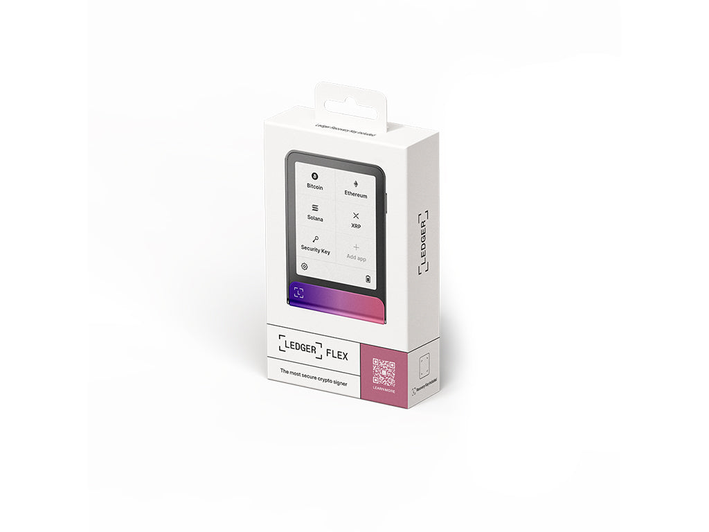 Ledger Flex z Recovery Key, denarnica za Bitcoin in druge kriptovalute, Crimson Magenta