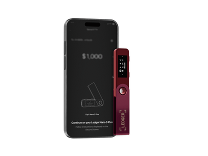 Ledger Nano S PLUS, denarnica za Bitcoin in druge kriptovalute, Crimson Magenta
