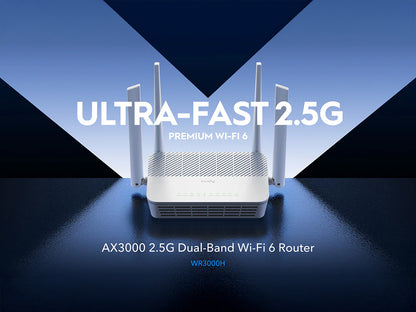 Brezžični usmerjevalnik Router CUDY WR3000H, AX3000, 2.5G, Gigabit, Wi-Fi 6, Mesh