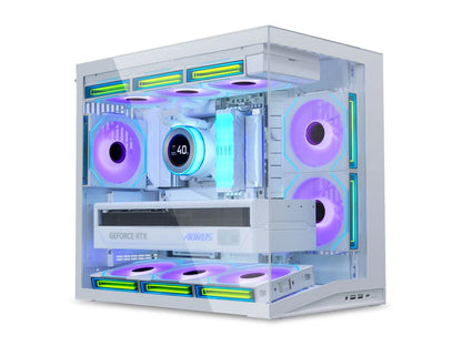 Računalniško ohišje Lian Li O11 Dynamic Mini V2, ATX, Midi-Tower, kaljeno steklo, belo