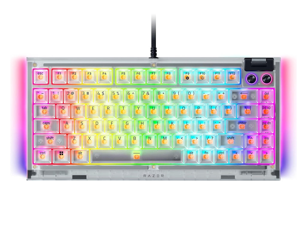 Tipkovnica Razer BlackWidow V4 75%, Phantom White, US