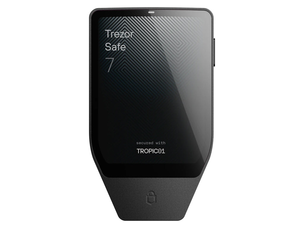 Trezor Safe 7, strojna denarnica za Bitcoin in druge kriptovalute, črna
