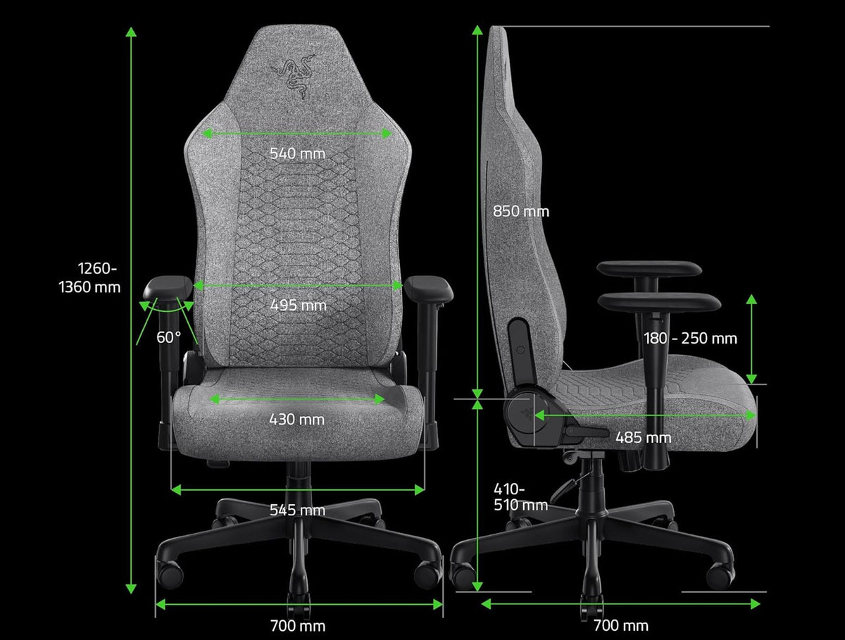 Stol Razer Iskur V2 X, svetlo siv