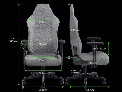 Stol Razer Iskur V2 X, svetlo siv