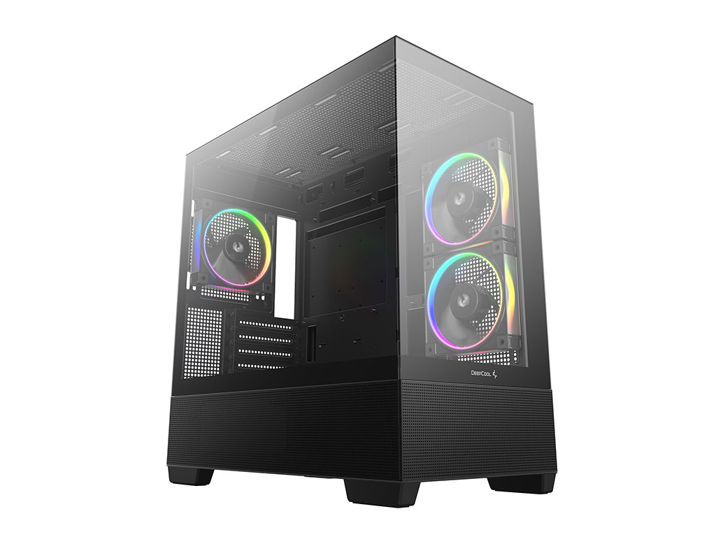 Računalniško ohišje DeepCool CG380 3F, mATX, Midi-Tower, kaljeno steklo, črno