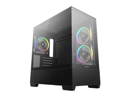 Računalniško ohišje DeepCool CG380 3F, mATX, Midi-Tower, kaljeno steklo, črno