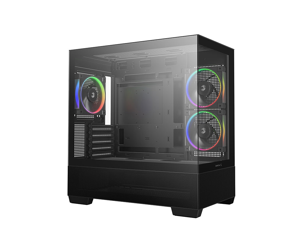 Računalniško ohišje DeepCool CG380 3F, mATX, Midi-Tower, kaljeno steklo, črno