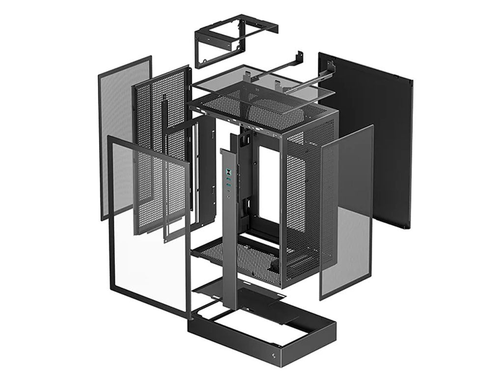 Računalniško ohišje DeepCool CH170 PLUS, ITX, Micro-ATX, kaljeno steklo, črno
