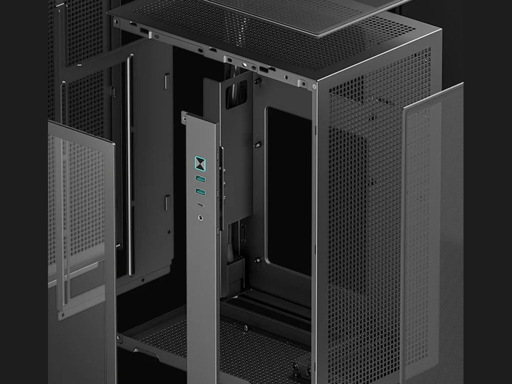 Računalniško ohišje DeepCool CH170 PLUS, ITX, Micro-ATX, kaljeno steklo, črno