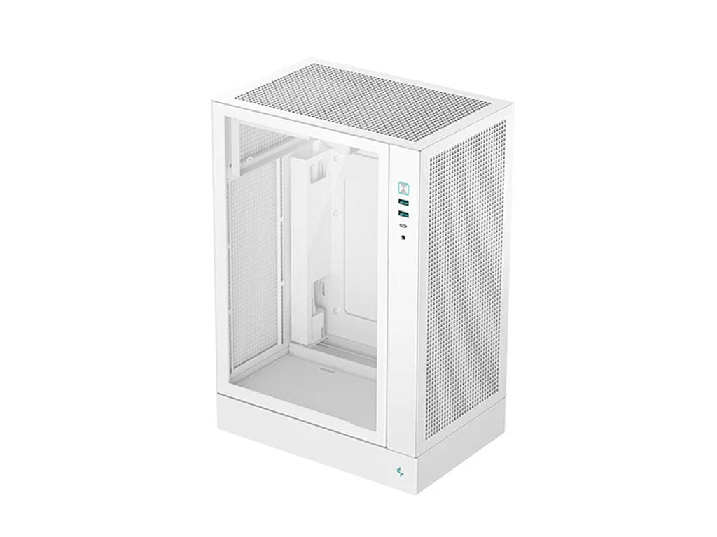 Računalniško ohišje DeepCool CH170 PLUS WH, ITX, Micro-ATX, kaljeno steklo, belo