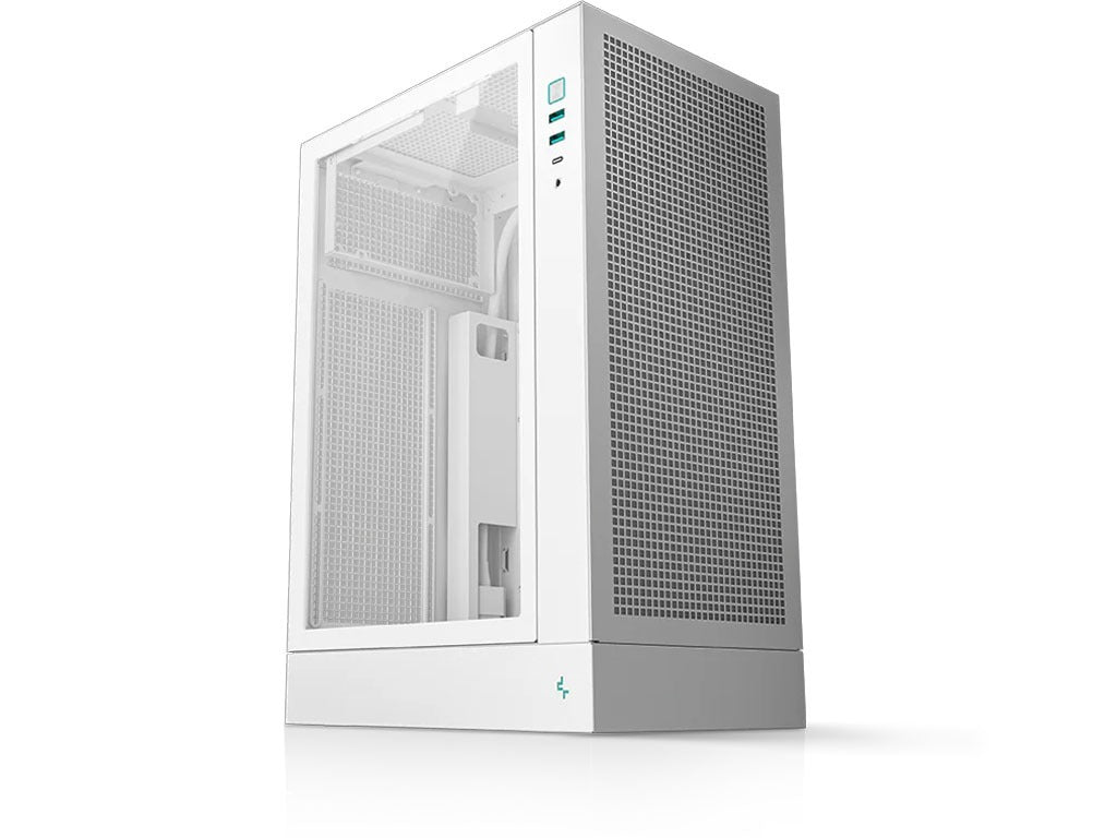 Računalniško ohišje DeepCool CH170 PLUS WH, ITX, Micro-ATX, kaljeno steklo, belo
