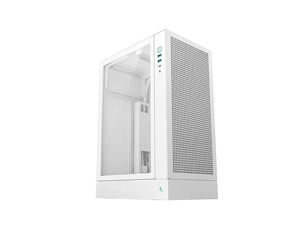 Računalniško ohišje DeepCool CH170 PLUS WH, ITX, Micro-ATX, kaljeno steklo, belo