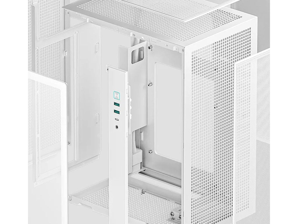 Računalniško ohišje DeepCool CH170 PLUS WH, ITX, Micro-ATX, kaljeno steklo, belo