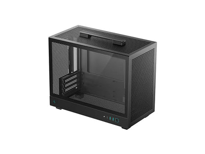 Računalniško ohišje DeepCool CH160 PLUS, ITX, Micro-ATX, kaljeno steklo, črno
