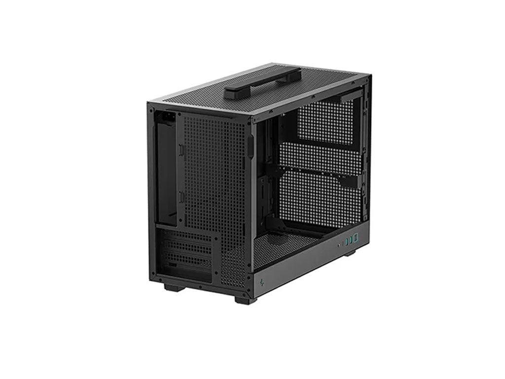 Računalniško ohišje DeepCool CH160 PLUS, ITX, Micro-ATX, kaljeno steklo, črno