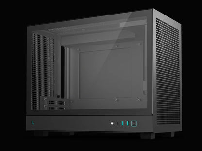 Računalniško ohišje DeepCool CH160 PLUS, ITX, Micro-ATX, kaljeno steklo, črno