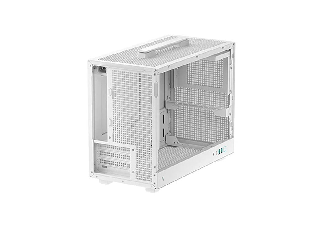 Računalniško ohišje DeepCool CH160 PLUS WH, ITX, Micro-ATX, kaljeno steklo, belo